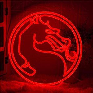 Mortal Kombat Dragon Neon Sign Gamer Neon Light Red Logo Fighting Game Room NEW